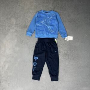 Jordan 2 Piece Set Blue Navy - Size: 3T
